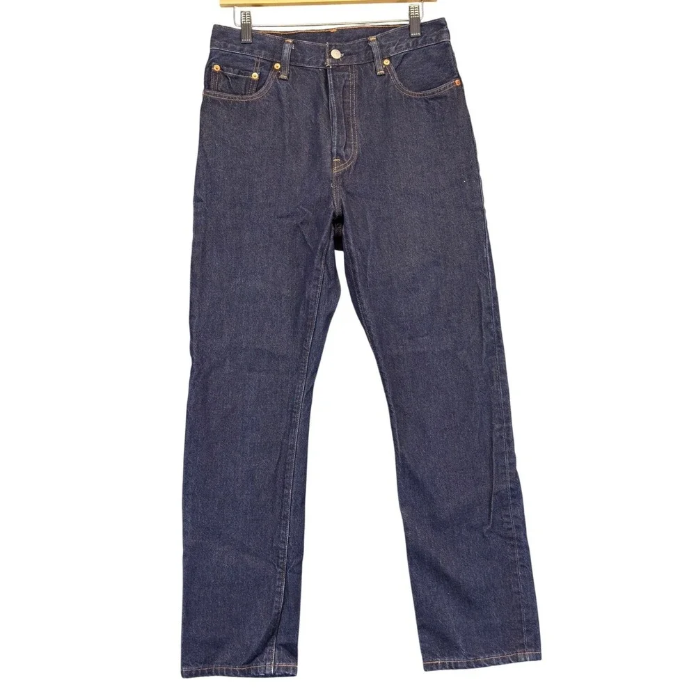 Levis 501 Premium Denim Jeans Mens 29x30 Button Fly Straight Leg Big E
